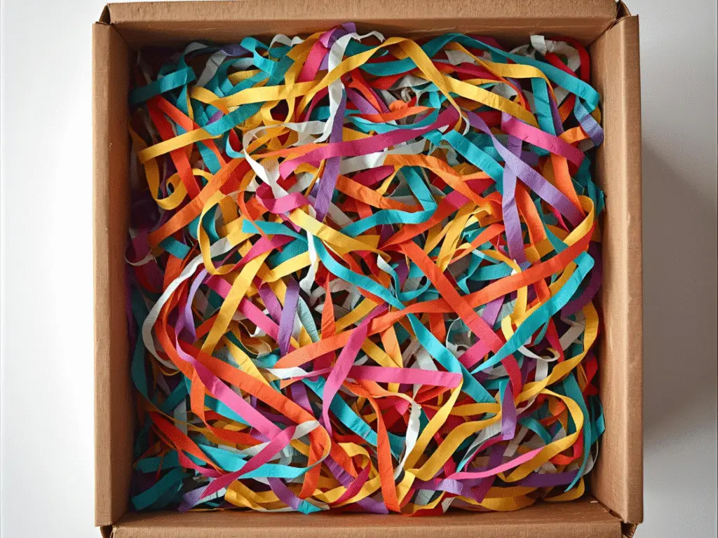  Dig box with colorful shredded paper