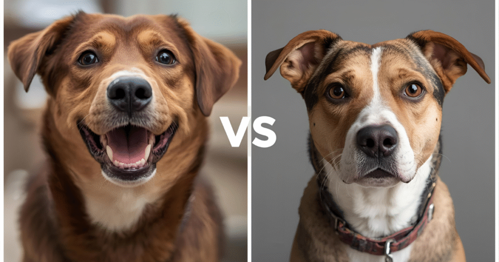 Happy vs anxious dog comparison