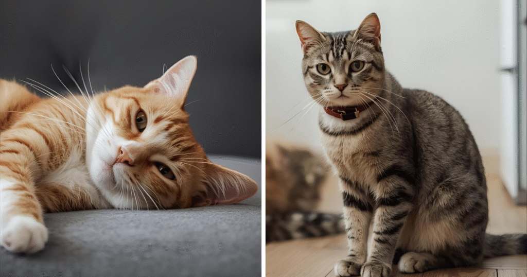 Relaxed vs defensive cat posture